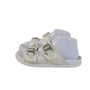 Native Women's White Davis Dual Strap Casual Slip-On Slide Sandal Size 7